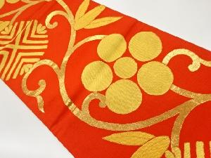 笹蔓緞子模様織出し袋帯